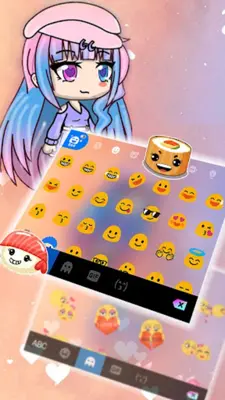 Cute Cartoon Girl Keyboard The android App screenshot 2